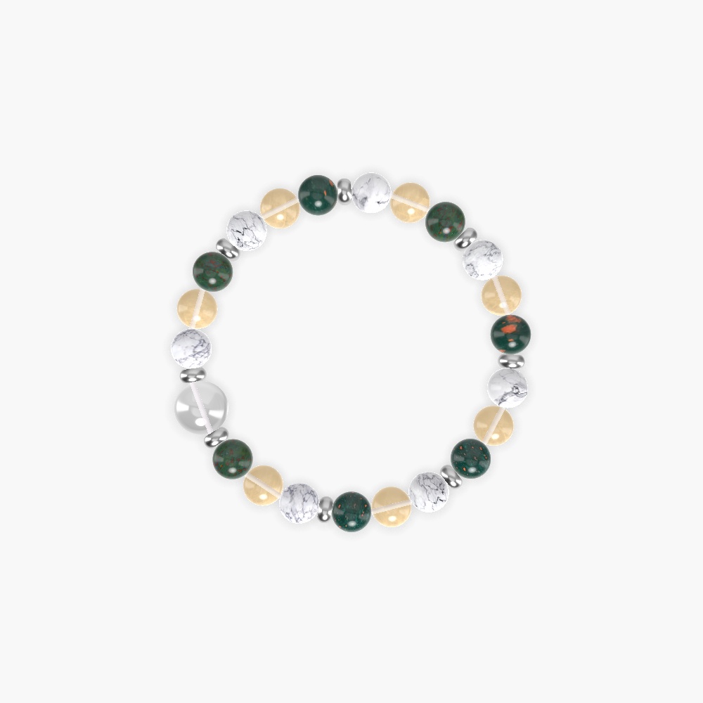 Bloodstone, Citrine, Howlite and more Gemstone Bracelet