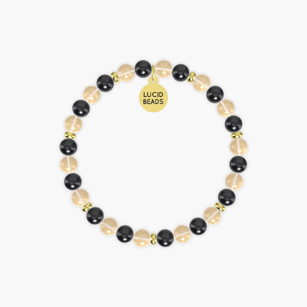Black Tourmaline and Citrine Bracelet