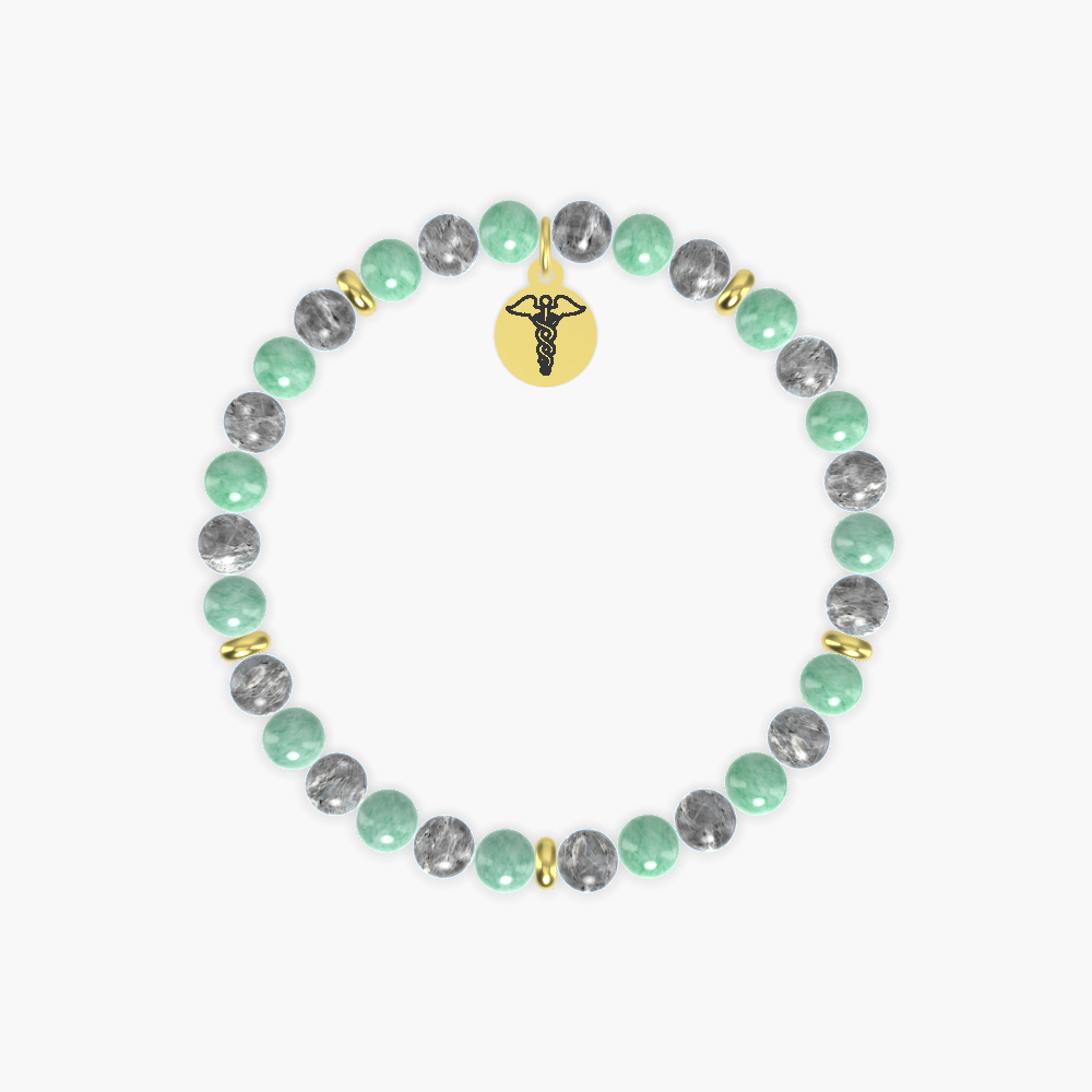 Labradorite and Green Jade Bracelet