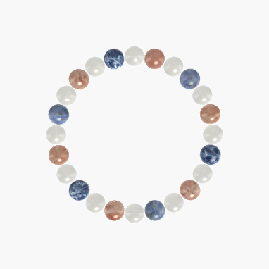 Moonstone, Sodalite and Sunstone Bracelet