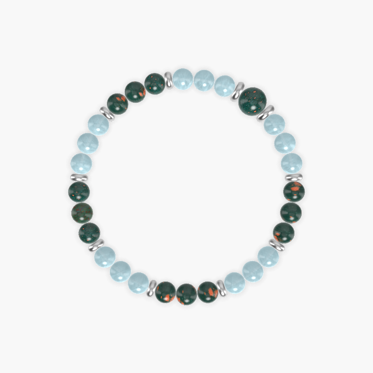 Aquamarine and Bloodstone Bracelet
