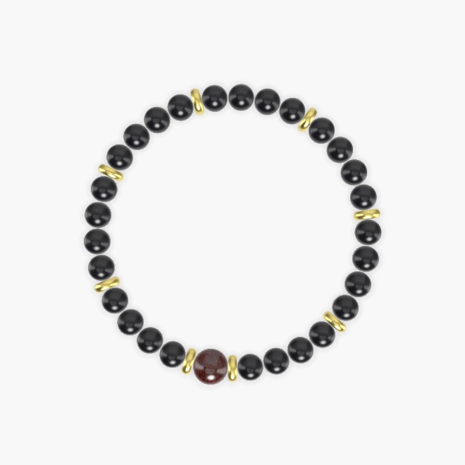 Black Onyx and Garnet Bracelet