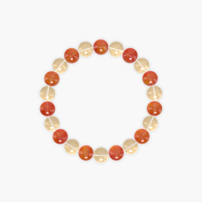 Citrine and Carnelian Bracelet