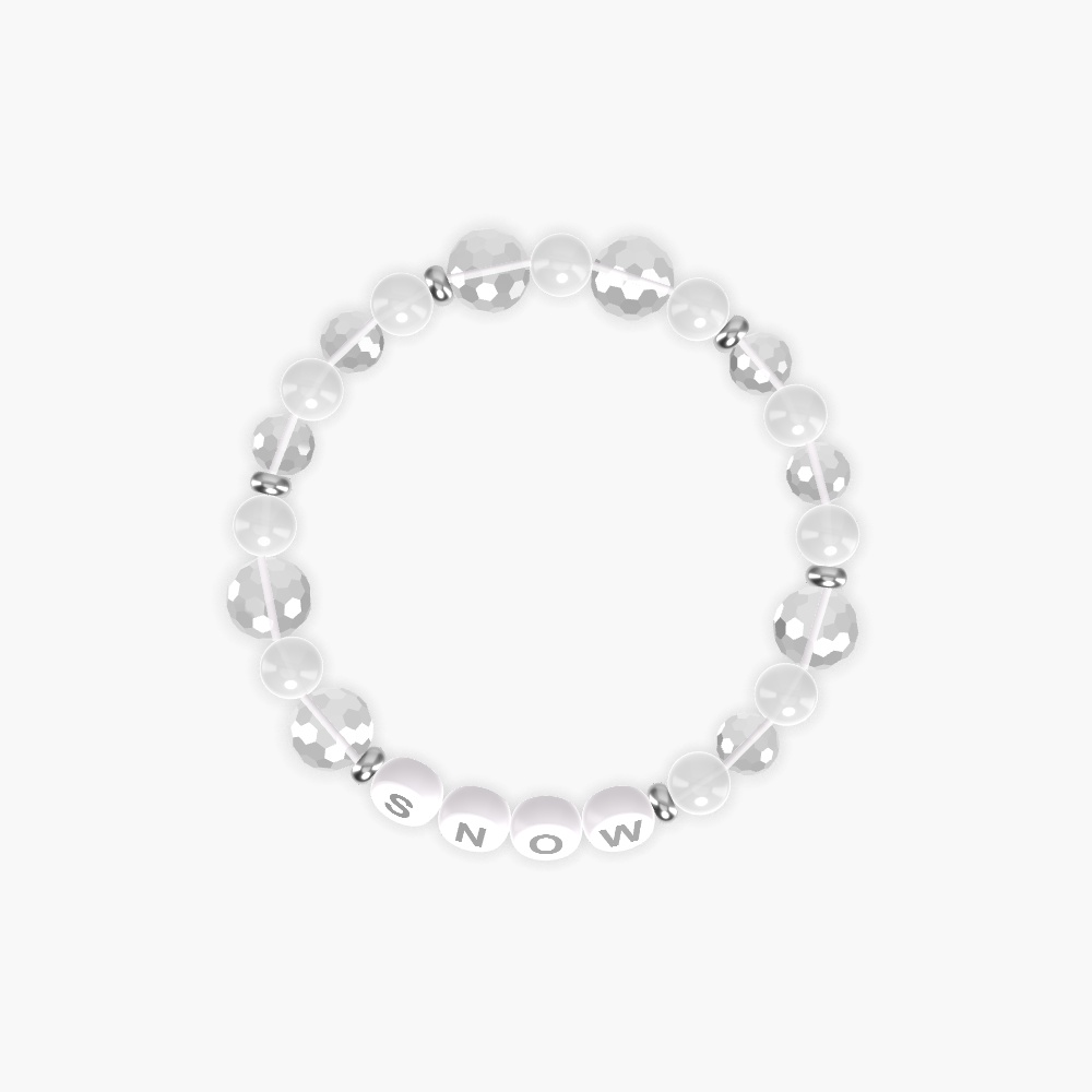 White Jade and Clear Quartz Bracelet