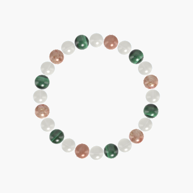 Moonstone, Malachite and Sunstone Bracelet