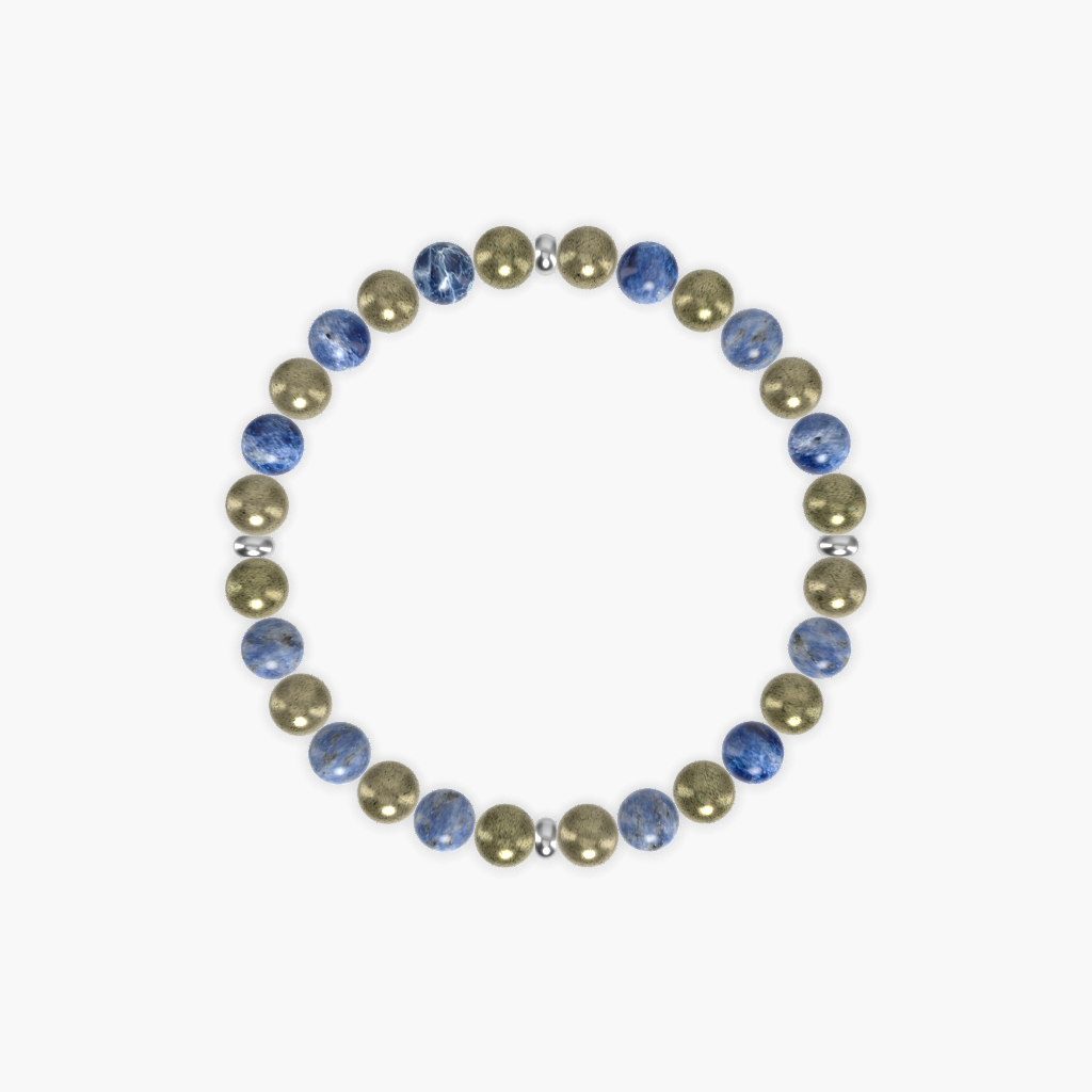 Pyrite and Sodalite Bracelet