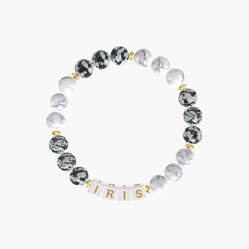 Howlite and Snowflake Obsidian Bracelet