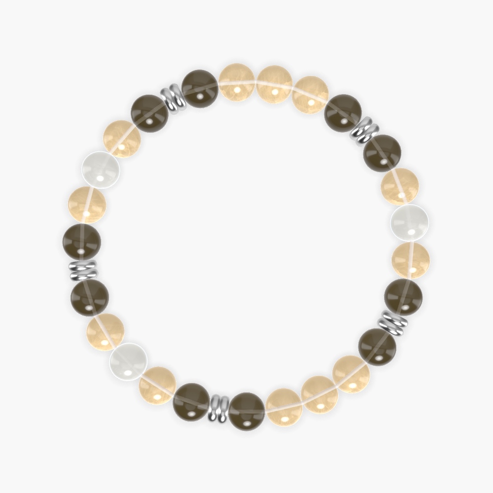 Citrine, Smoky Quartz and Moonstone Bracelet
