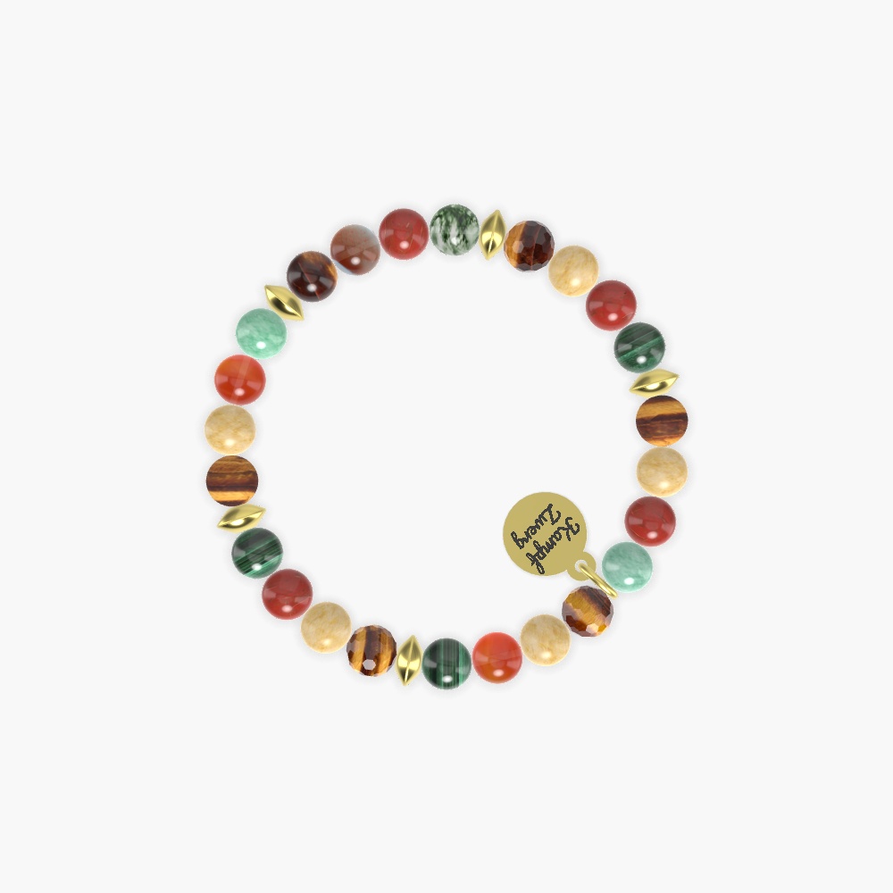 Tiger Eye, Yellow Jade, Red Jasper and more Gemstone Bracelet