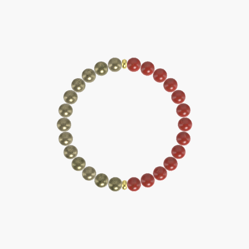 Red Jasper and Pyrite Bracelet