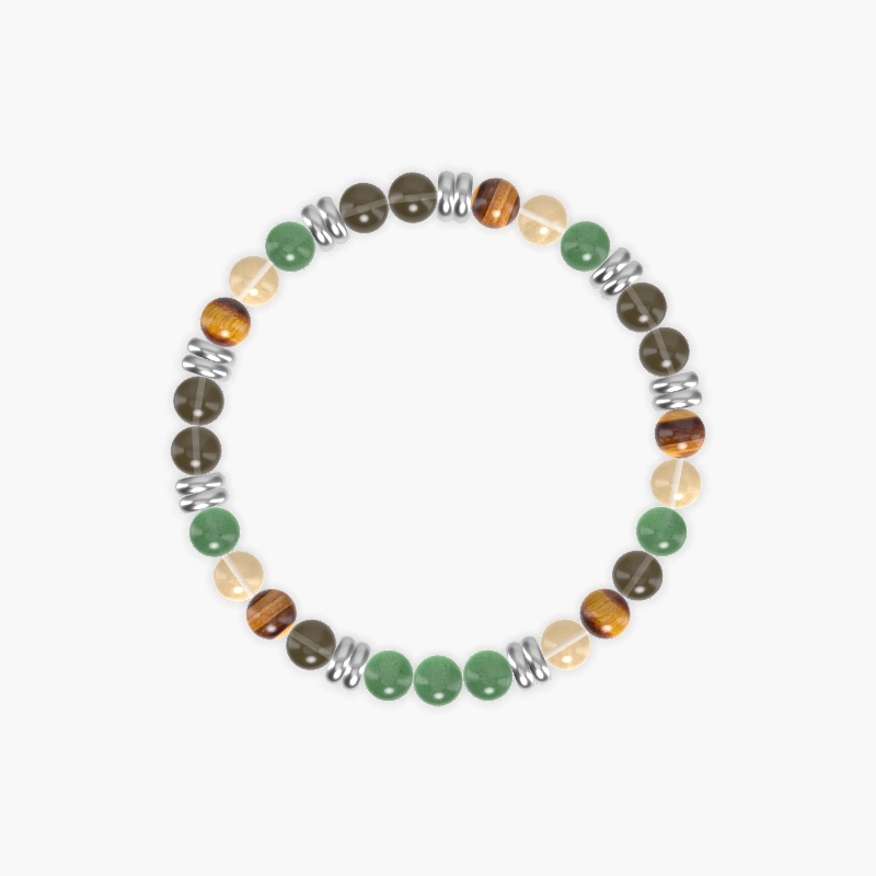 Smoky Quartz, Aventurine, Citrine and more Gemstone Bracelet