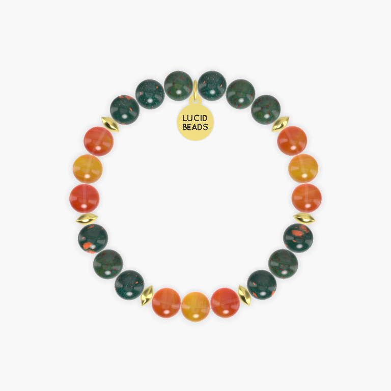 Warrior Hope - Bloodstone and Carnelian Bracelet