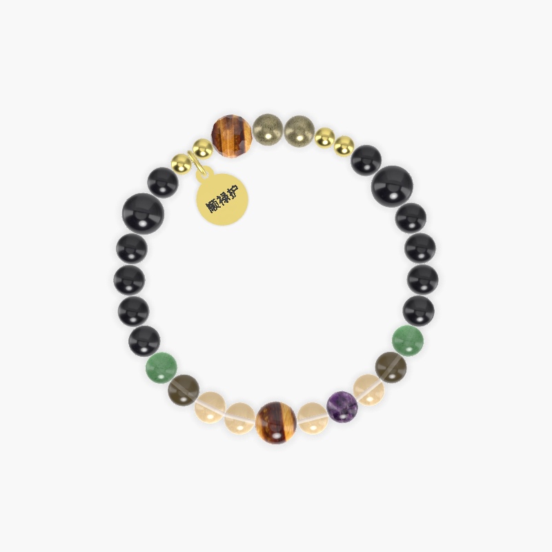 Black Obsidian, Citrine, Black Tourmaline and more Gemstone Bracelet
