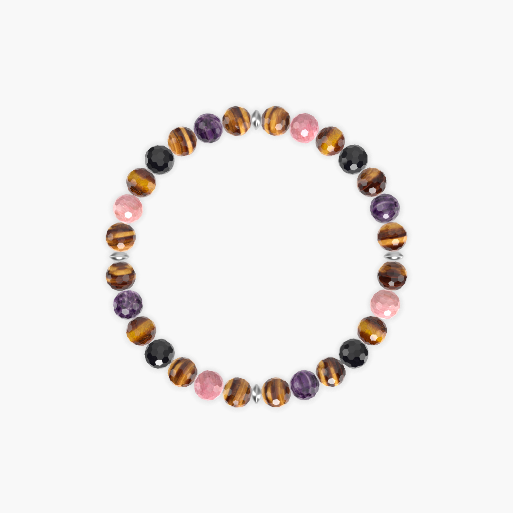 Tiger Eye, Amethyst, Black Tourmaline and More Gemstone Bracelet