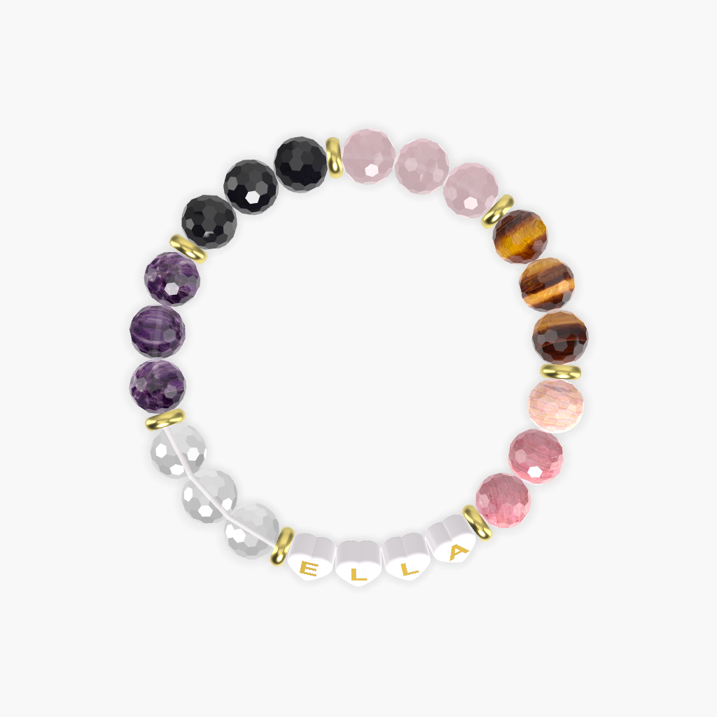 Rhodonite, Tiger Eye, Rose Quartz and more Gemstone Bracelet