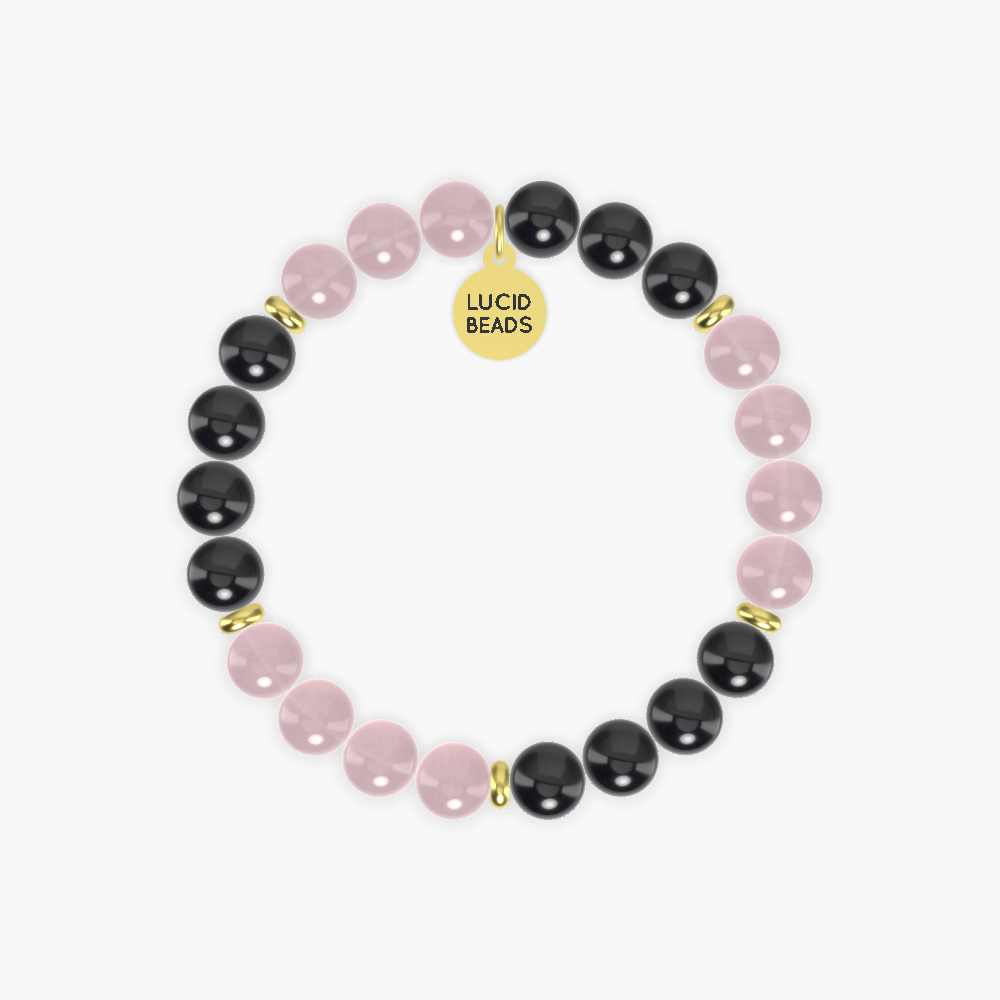 Black Tourmaline and Rose Quartz Bracelet