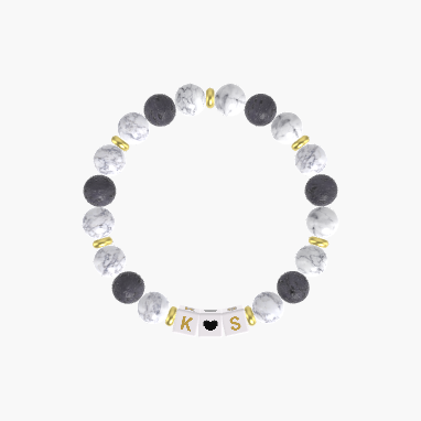 Howlite and Lava Rock Bracelet