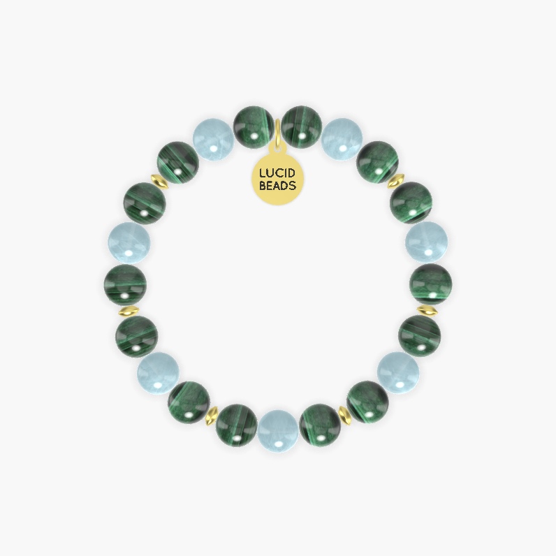 Malachite and Aquamarine Bracelet