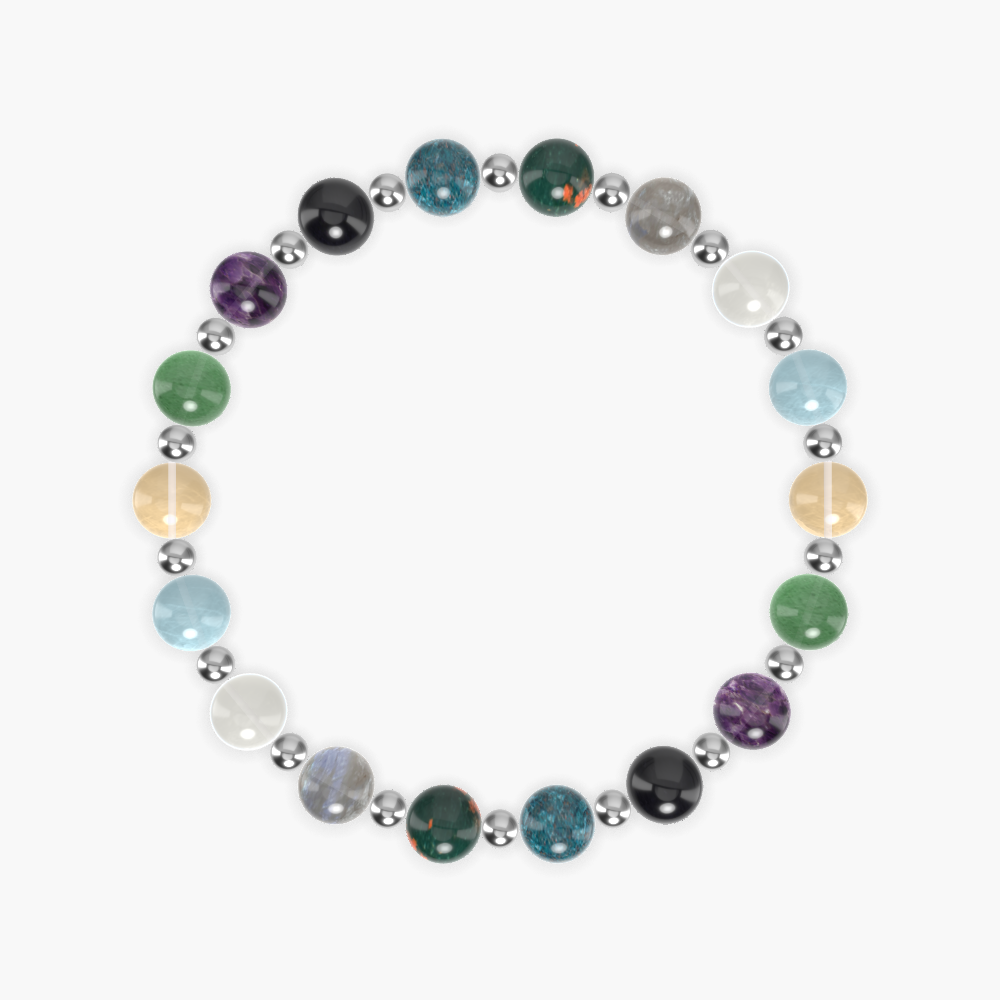 Apatite, Black Tourmaline, Amethyst and more Gemstone Bracelet