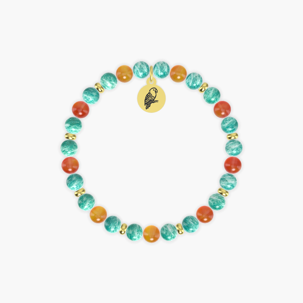 Tropical Harmony - Amazonite and Carnelian Bracelet