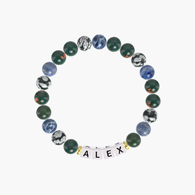 Bloodstone, Sodalite and Snowflake Obsidian Bracelet