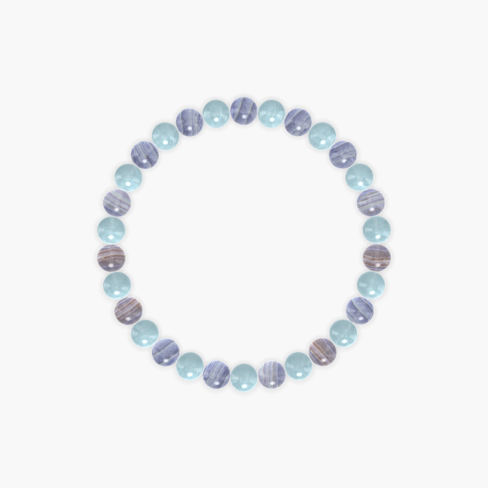 Aquamarine and Blue Lace Agate Bracelet