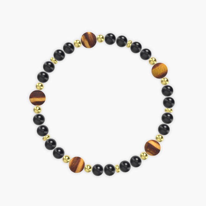 Black Obsidian and Tiger Eye Bracelet
