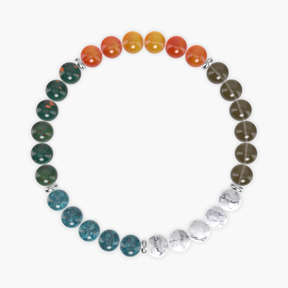 Smoky Quartz, Carnelian, Bloodstone and more Gemstone Bracelet