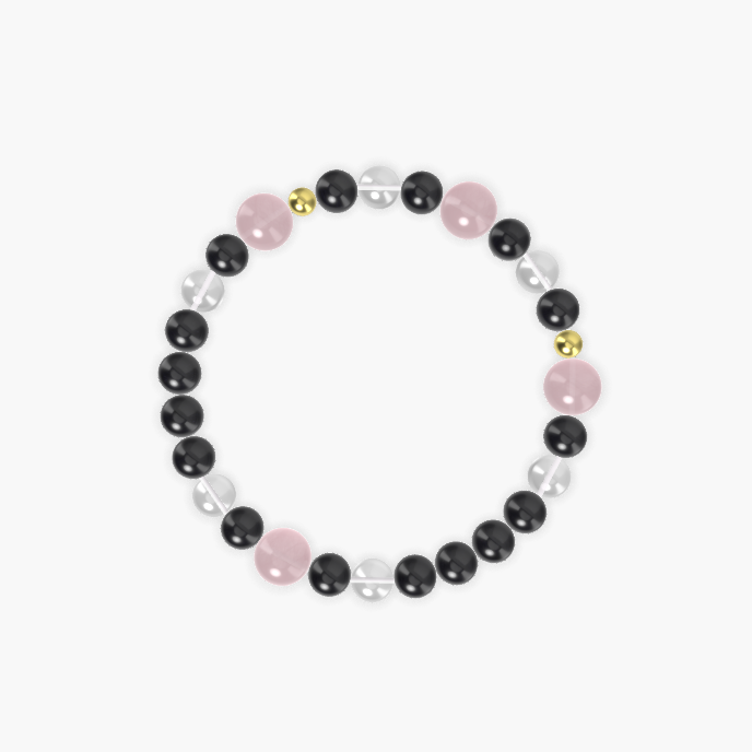 Black Tourmaline, Clear Quartz, Rose Quartz and more Gemstone Bracelet
