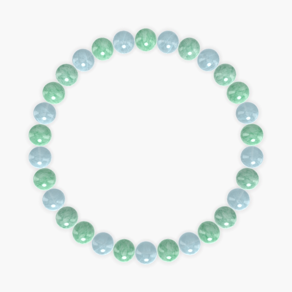 Green Jade and Aquamarine Bracelet