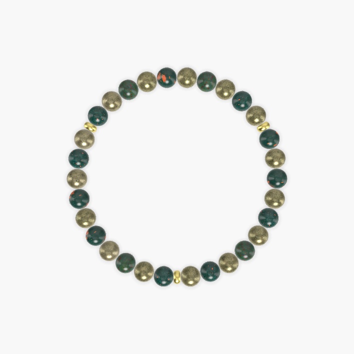 Pyrite and Bloodstone Bracelet
