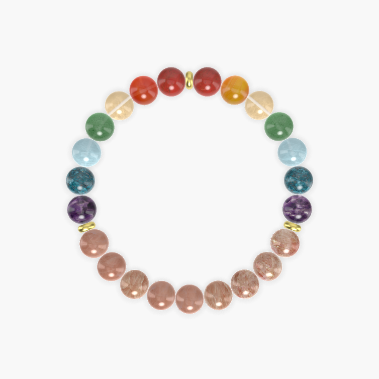Sunstone, Amethyst, Apatite and more Gemstone Bracelet