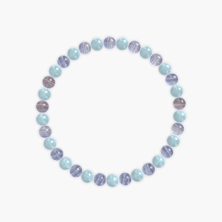 Aquamarine and Blue Lace Agate Bracelet