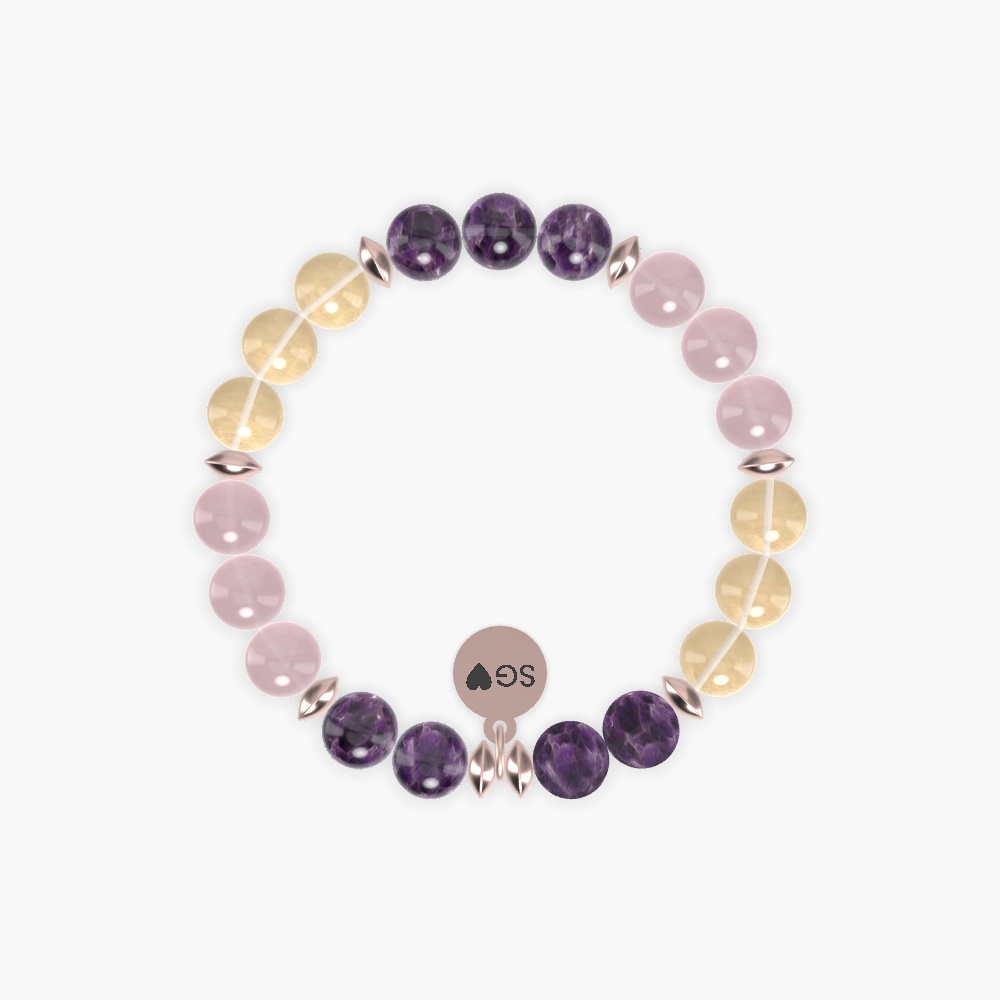 Amethyst, Citrine and Rose Quartz Bracelet