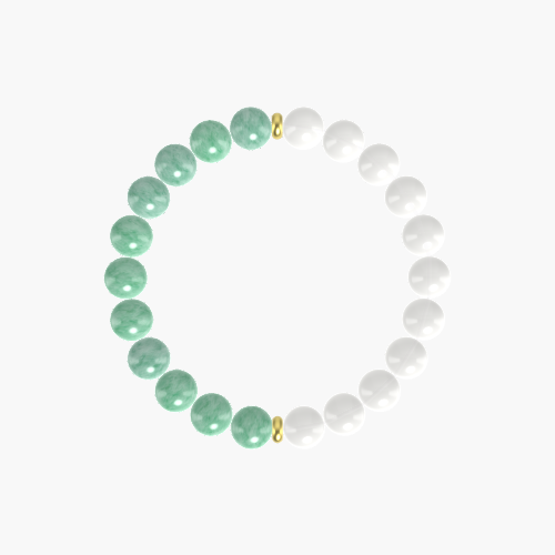 White Jade and Green Jade Bracelet