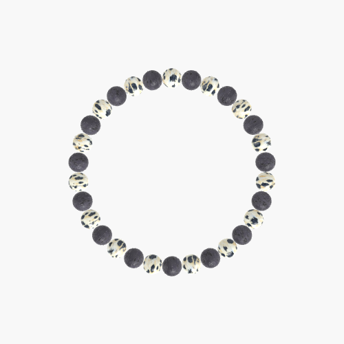Lava Rock and Dalmatian Jasper Bracelet