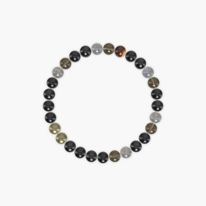Black Obsidian, Black Tourmaline, Smoky Quartz and more Gemstone Bracelet