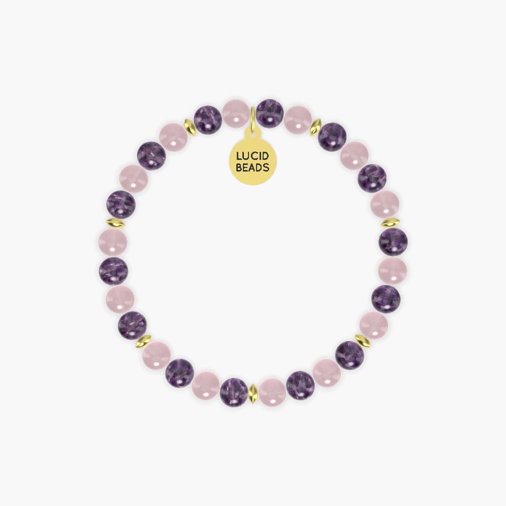 Peaceful Bond - Rose Quartz and Amethyst Bracelet