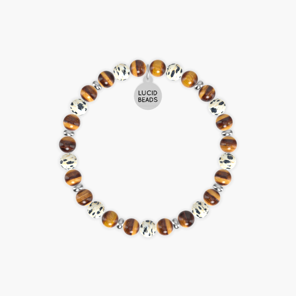 Tiger Eye and Dalmatian Jasper Bracelet