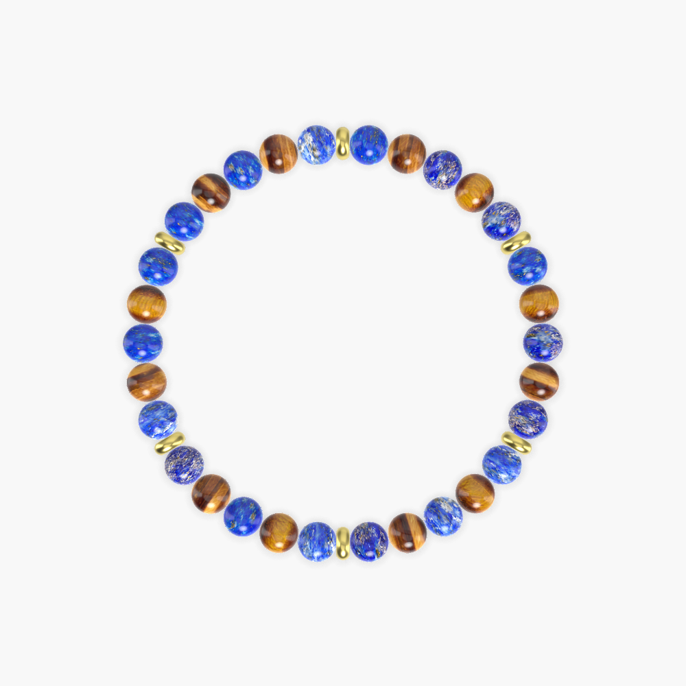 Guardian's Embrace - Lapis Lazuli and Tiger Eye Bracelet