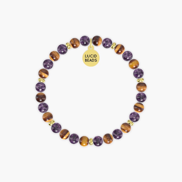 Quiet Courage - Amethyst and Tiger Eye Bracelet