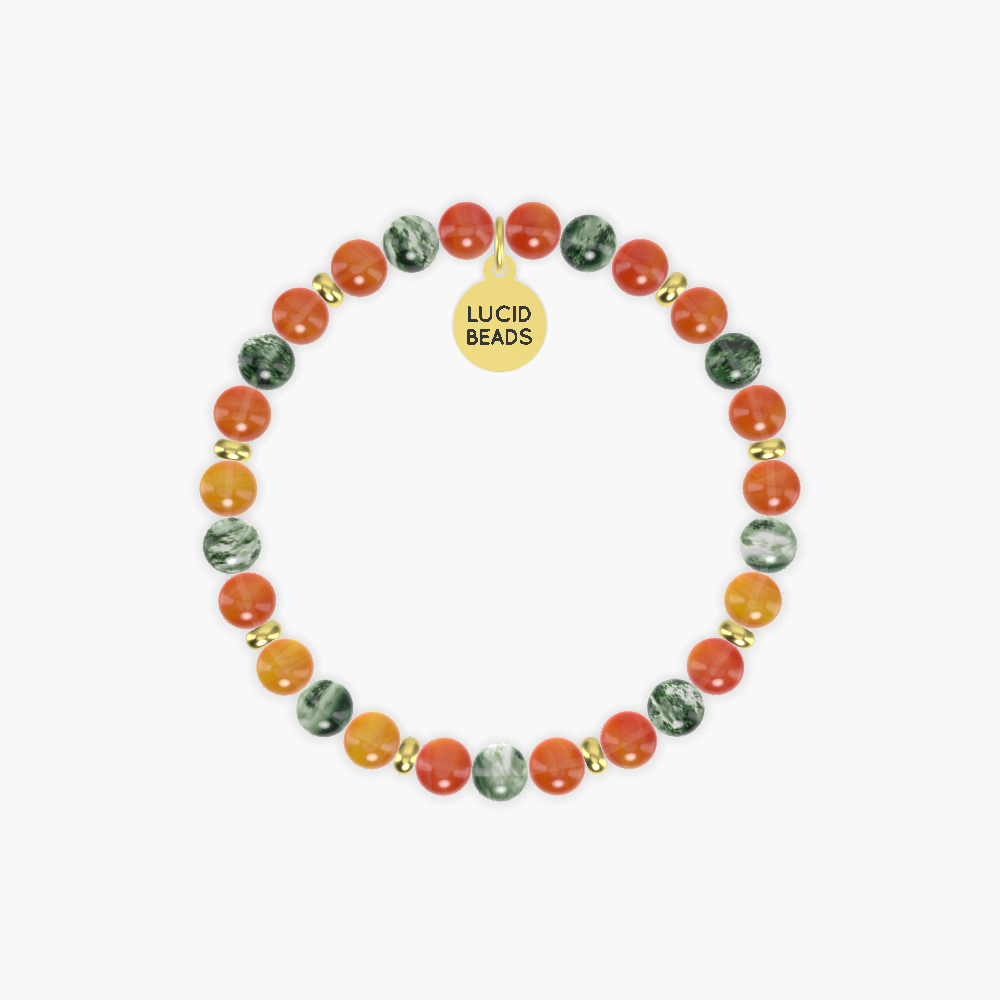 Carnelian and Moss Agate Bracelet