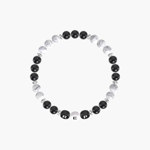 Black Obsidian and Howlite Bracelet