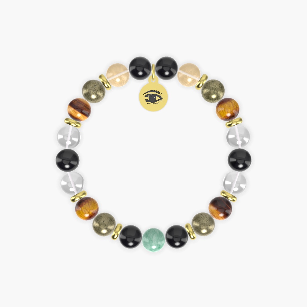Black Onyx, Pyrite, Tiger Eye and more Gemstone Bracelet