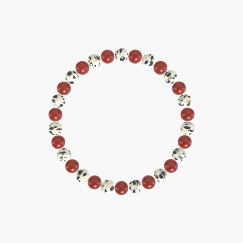 Red Jasper and Dalmatian Jasper Bracelet