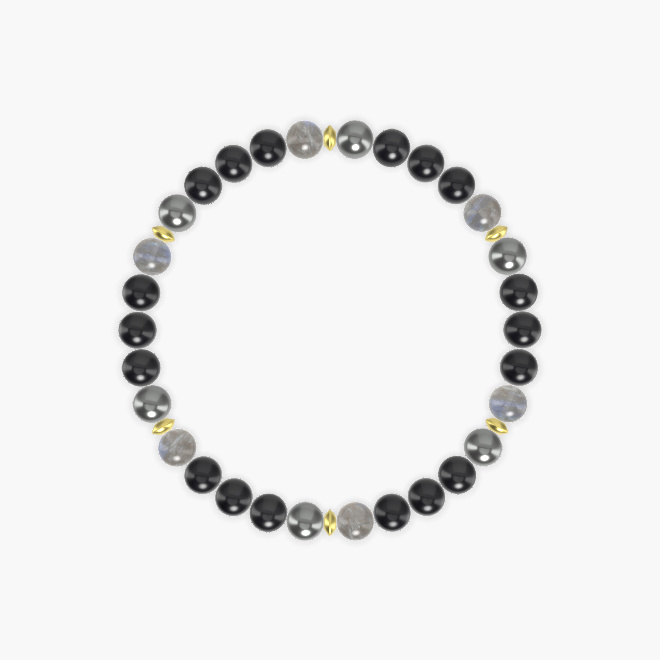 Labradorite, Black Obsidian, Black Onyx and more Gemstone Bracelet