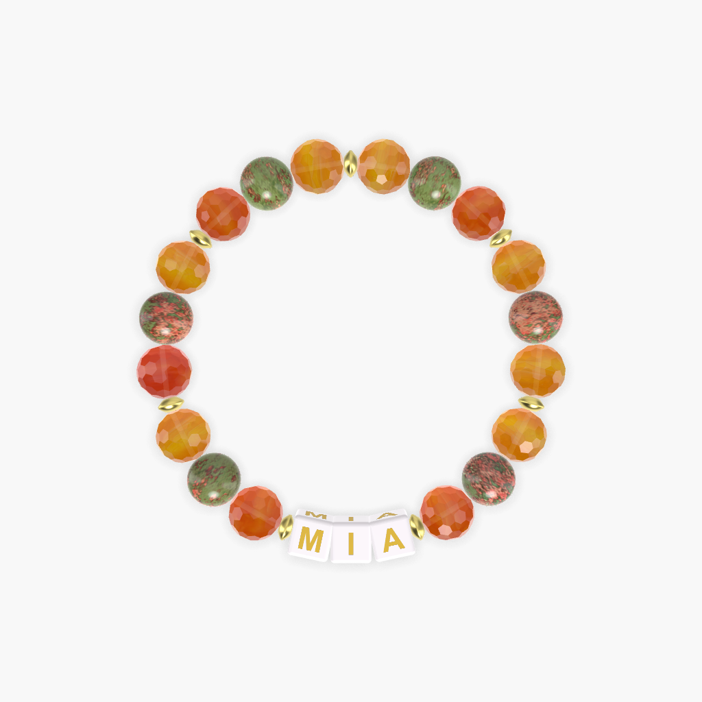 Carnelian and Unakite Bracelet