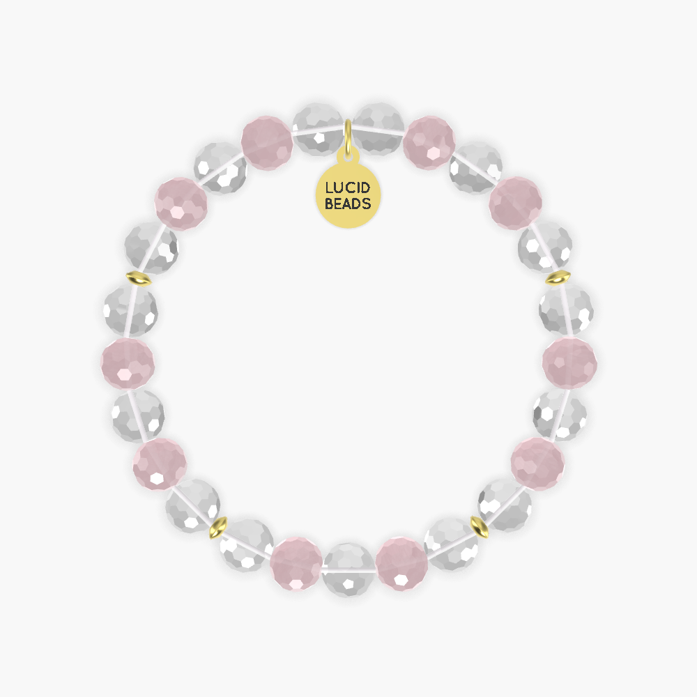 Clear Quartz and Rose Quartz Bracelet
