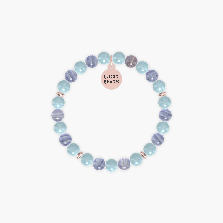 Aquamarine and Blue Lace Agate Bracelet
