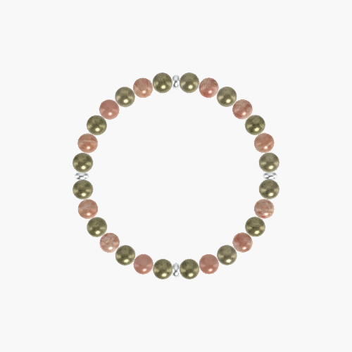 Pyrite and Sunstone Bracelet